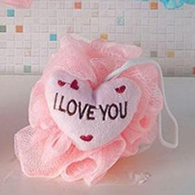 Esponja de Banho Carinhas Coração Nylon 100% Polietileno 01 Peça Rosa Bouton