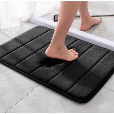 Kit Tapete de Banheiro Lavatório em Lã Coral 40x60cm 2 Peças Liso Preto OEM