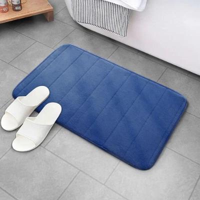 Kit Tapete de Banheiro em Relevo 3 Peças Superfície de Lã Coral 60cm Azul OEM