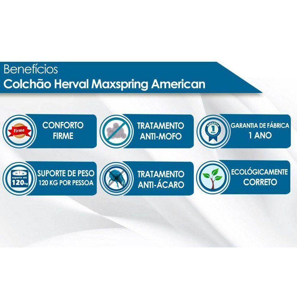 Cama Box King: Colchão Molas Herval Maxspring American + Base CRC Courano White(193x203) - 7
