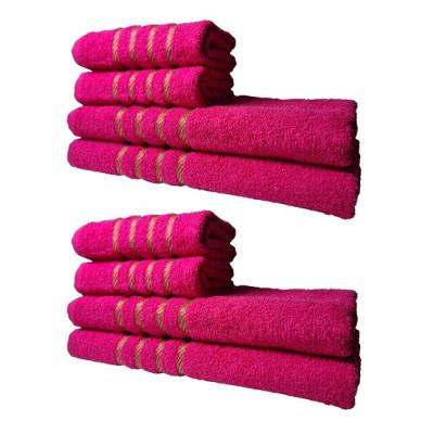 Kit de Toalhas Montreal 4 Banho e 4 Rosto 100% Algodão 330G-M² Macias e Absorventes Rosa