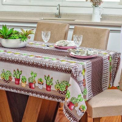 Toalha De Mesa Vilela Em Oxford Quadrada 1,40m X 1,40m 100% Poliéster - Cactos