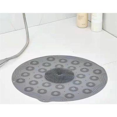 Tapete de Box Tapete Box Silicone Redondo 38cm 1 Unidade Cinza Antiderrapante OEM