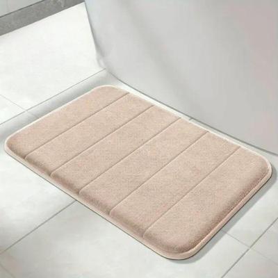 Tapete de Banheiro Kit Decoração Superfície de Lã Coral 40x60cm 1 Peça Bege OEM