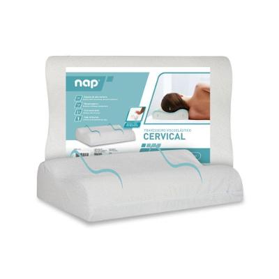 Travesseiro Viscoelástico Comfort Cervical 48x68CM Ortopédico em Poliuretano Altura 12-14CM Branco