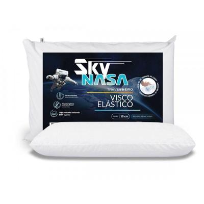 Travesseiro Viscoelástico Basic Sky 42x63CM Cervical em Poliuretano com Capa Malha 100% Algodão