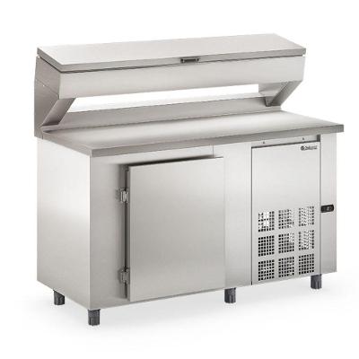 Balcão Condimentado 1 Porta E 8 Gns 1-4 Com Tampa GBPz150tcbai Inox Gelopar 220V
