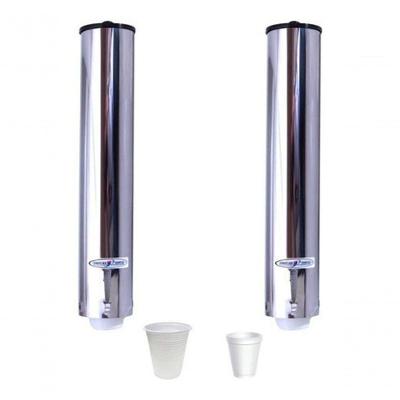 Dispenser para Copos Descartáveis Kit Água e Café Capacidade 100 Unidades em Aço Inox Higipack