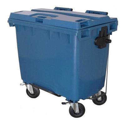 Contêiner de Lixo Contentor Lixeira Plástico 660 Litros com Pedal Preto Higipack