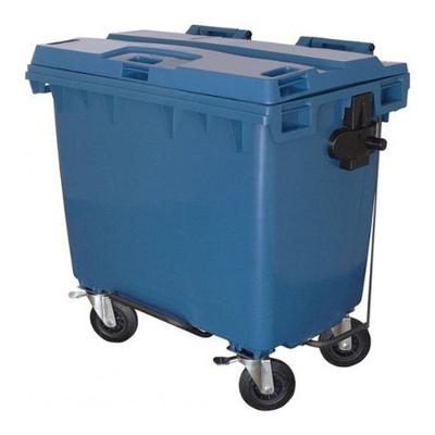 Contêiner de Lixo Contentor Lixeira Plástico 660 Litros com Pedal para Resíduos Preto Higipack