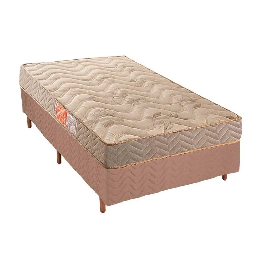 Cama Box Solteiro: Colchão Espuma D33 Paropas Pasquale + Base CRC Suede Clean(88x188) - 1