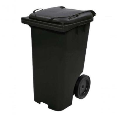 Contentor Plástico C120 120L com Rodas 200MM em Borracha Maciça Preto Higipack
