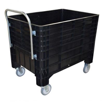 Carro Caixa Lixeira Contêiner 372L para Condomínio com Rodas 6" e Cabo em Aço Carbono Higipack