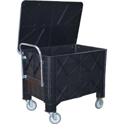 Carro Caixa Lixeira Contêiner 1030 372 l com Rodas 6 POLEGADAS e Tampa com Dobradiças Cinza Higipack