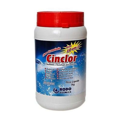 Cloro Inorgânico para Piscinas CINCLOR 1KG (10 em 1) com Hipoclorito de Cálcio Grupo Rodoquímica