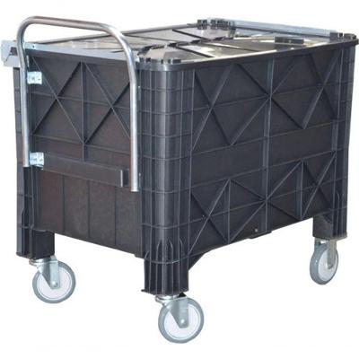 Carro Caixa Lixeira para Condomínio 1030 372 l com Rodas 6 POLEGADAS Cinza Higipack