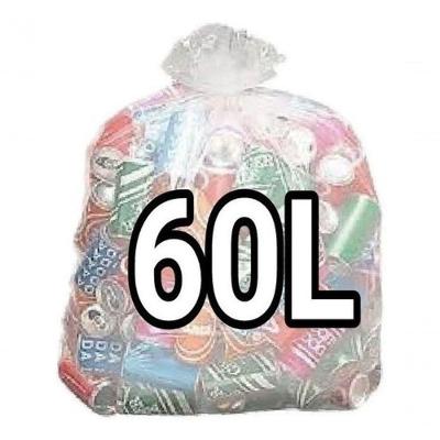 Saco para Lixo Sacos de Lixo 60 Litros Reforçado 100 Unidades Micra 10 Transparente Fosco Higipack