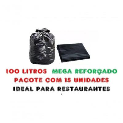 Saco para Lixo Saco de Lixo 100litros Mega Reforçado 100 l Preto Higipack