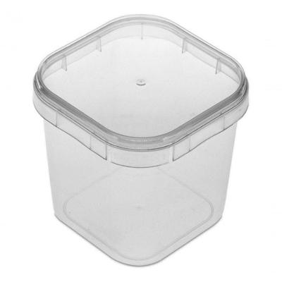 Pote para Bolo no Pote Quadrado 220 Plástico 220 ml com Tampa de Pressão Transparente Higipack