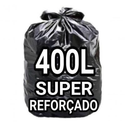 Saco para Lixo 400 Litros Super Reforçado Parede Dupla 10-11 Micra Preto Higipack