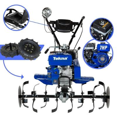 Motocultivador TK90R à Gasolina 4T 7HP 212CC com 24 Lâminas Cultivadoras Tekna
