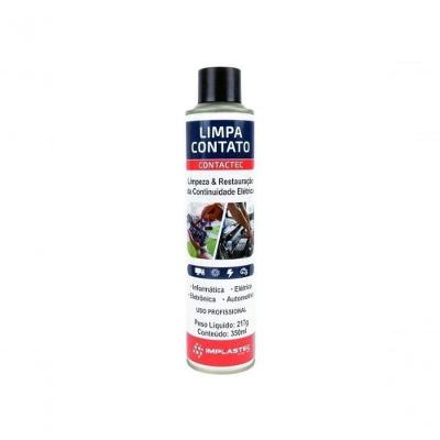 Limpador de Contato Contactec 350ML para Restaurar Continuidade Elétrica Transparente Implastec