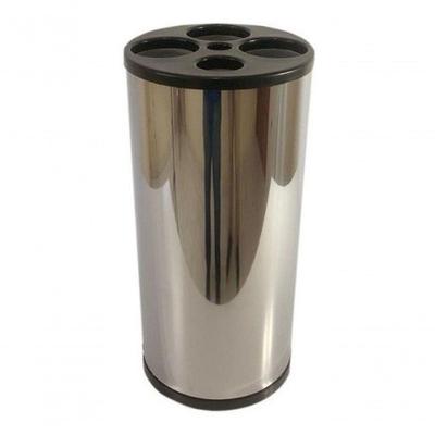 Lixeira Dispensadora de Copos em Aço Inoxidável com Tampa Plástica para 4 Compartimentos Inox