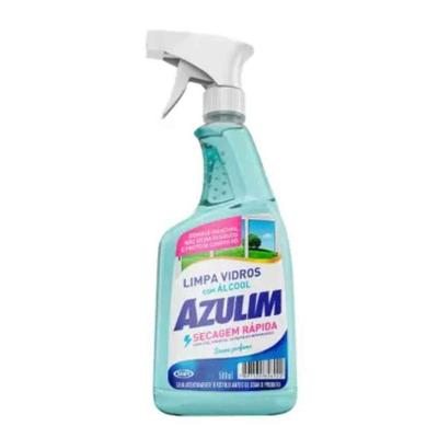 Limpa Vidros Azulim Gatilho 500ML para Limpeza Eficiente de Vidros com Álcool Azulim