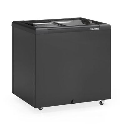 Freezer Plano Vidro Reto Deslizante 210l Ghd200lb All Black Gelopar 220V