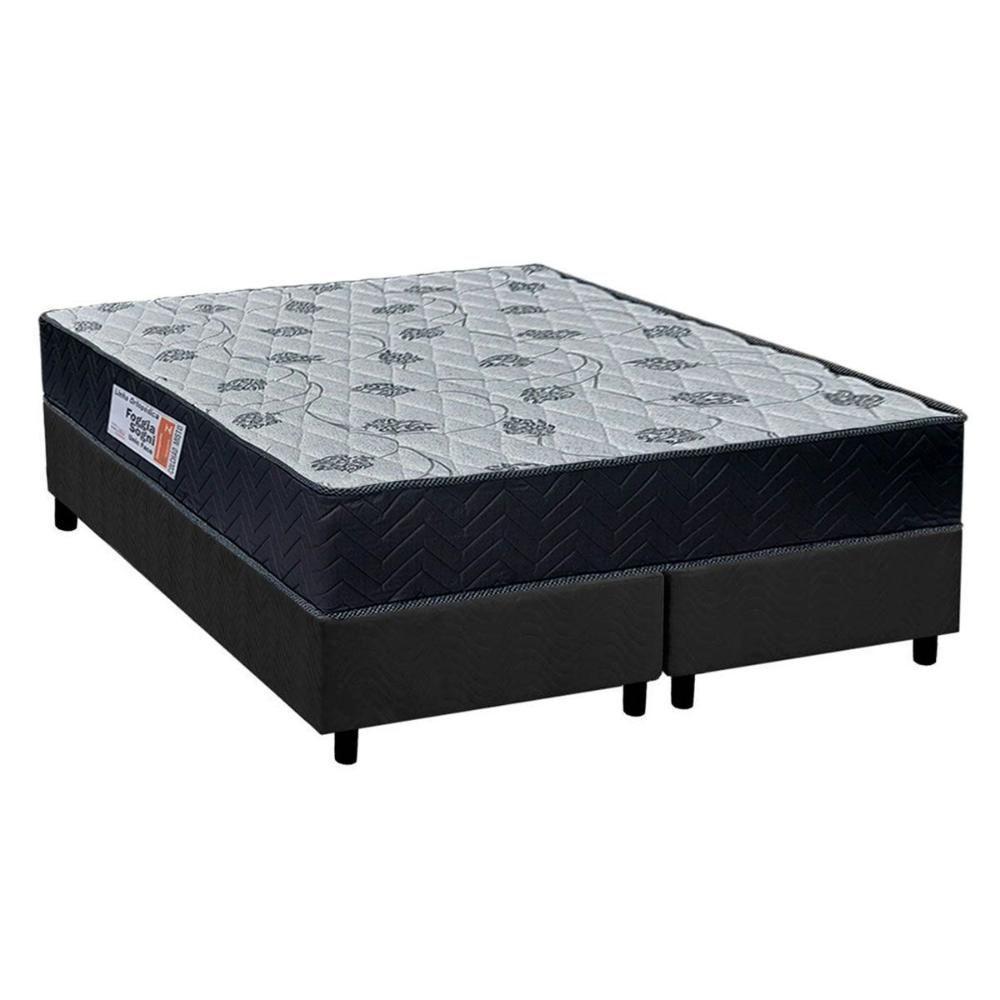 Cama Box Queen: Colchão Ortopédico Orthoflex Foggia Sogni Unic Face + Base CRC Suede Gray(158x198) - 1