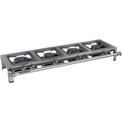 Fogão Industrial Stori Premium 4 Bocas 30x30 Em Linha M4 Aço Inox 430 Metalmaq