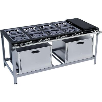 Fogão Industrial Stori Premium 8 Bocas 30x30 2 Fornos Com Chapa M31 Pintado Metalmaq