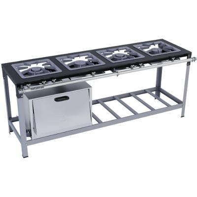 Fogão Industrial Stori Premium 4 Bocas 40x40 Com Forno Em Linha M12 Pintado Metalmaq