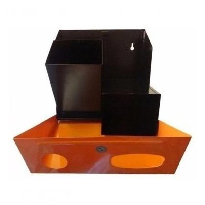 Lixeira Coletora para Pilhas e Baterias de Parede com Dois Recipientes Laranja e Preto Higipack