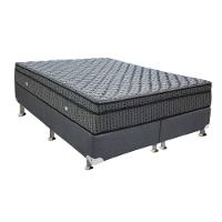 Cama Box Queen: Colchão Molas Ortobom Hotelaria Multilastic Orthotel Superluxo + Base CRC Suede Gray(158x198) - 1