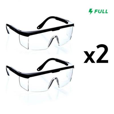Óculos de Proteção Kit 2 Epi Segurança Incolor Bestfer Lente Transparente Hastes Ajustáveis Branco