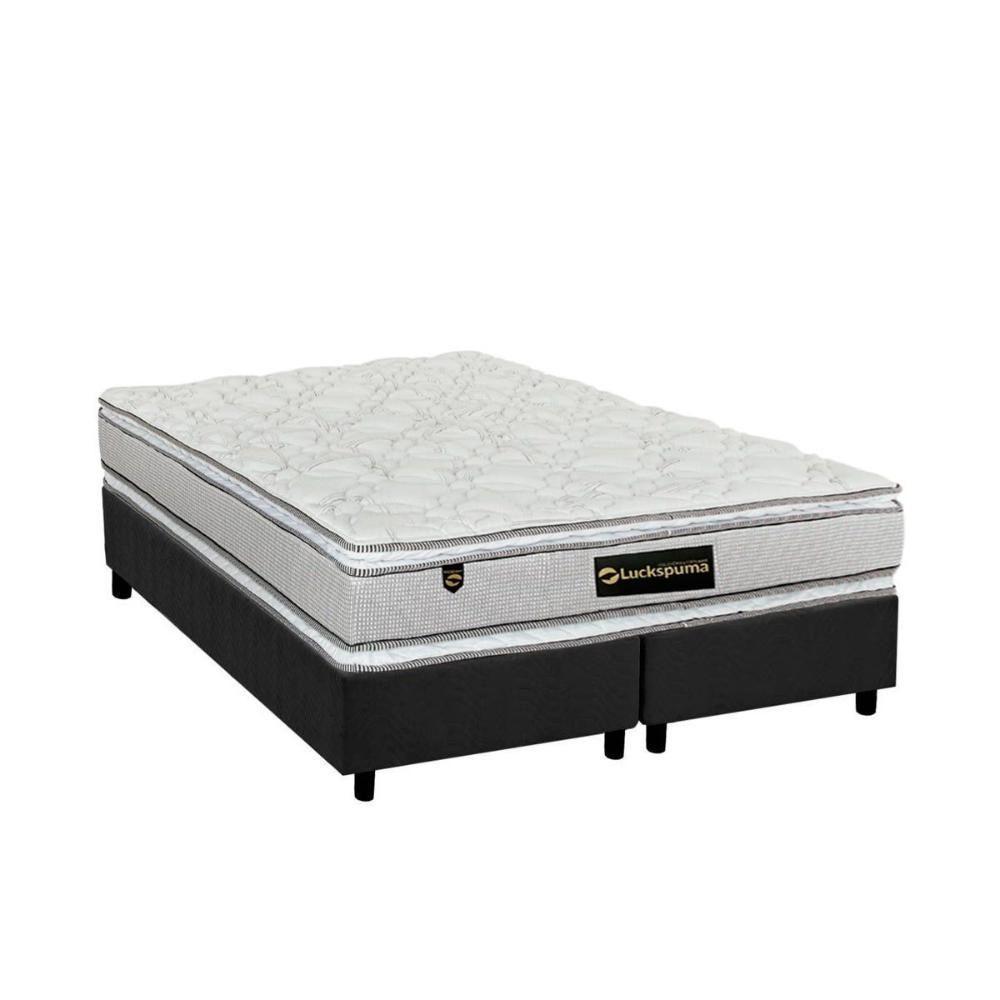 Cama Box Queen: Colchão Molas Ensacadas Luckspuma MasterPocket Lucksfaction Plus + Base CRC Suede Gray(158x198) - 1