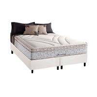Cama Box Queen: Colchão Molas Herval Maxspring American + Base CRC Courano White(158x198) - 1