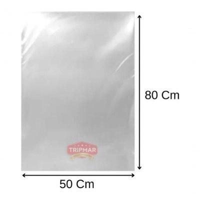 Saco Plástico Transparente 50x80 ESP.0,10 com 1 kg para Maior Volume Higipack