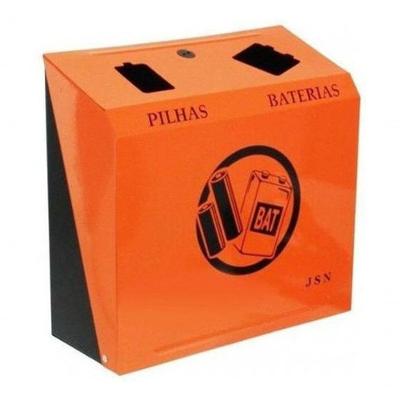 Suporte para Descarte de Pilhas e Baterias com Sistema de Chave Laranja Higipack