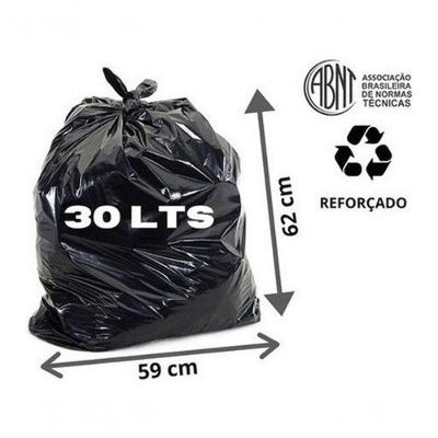 Saco para Lixo 30L 59X62CM Capacidade 6KG ABNT Classe I Preto Higipack