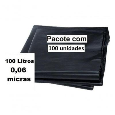 Saco de Lixo P6 100 Litros Super Reforçado Classe 1 Resíduo Normal Preto Higipack