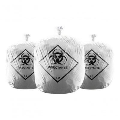 Saco de Lixo Infectante 50 Litros para Consultório Médico e Hospital Branco Higipack