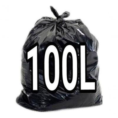 Saco para Lixo 100L Reforçado 75x90 cm Preto Pacote 100 Unidades para Resíduos Médios e Pesados
