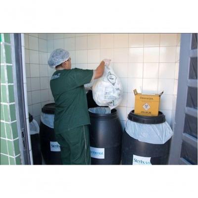 Saco de Lixo Hospitalar Sacos de Lixo Infectante 40 Litros 100 Unidades Branco Higipack