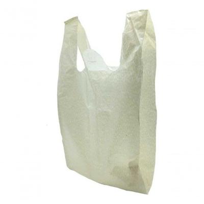 Sacola Plástica Reciclada Reforçada com 4kg para Transporte de Compras Branco Higipack