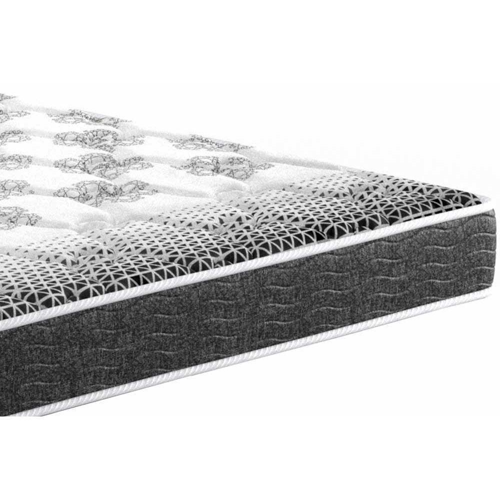 Cama Box Queen: Colchão Espuma Probel Guarda Costas Resistente + Base CRC Courano White(158x198) - 2