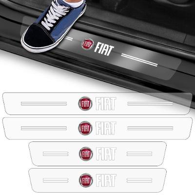 Kit 4 Adesivos para Soleira de Porta Carro Fiat Proteção Antiarranhões Fibra de Carbono OEM