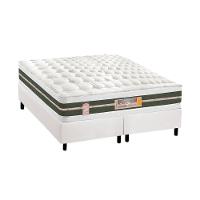 Cama Box Queen: Colchão Molas Castor Bonnel Silver Star Air + Base CRC Courano White(158x198) - 1