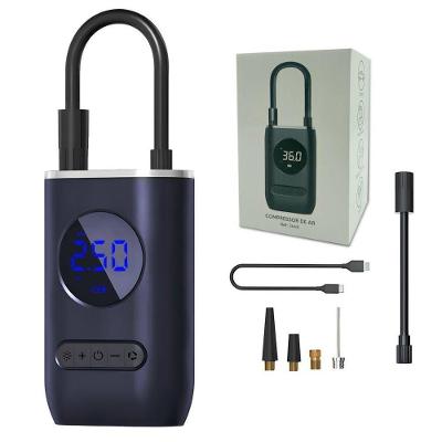 Compressor de Ar Elétrico Portátil para Carro Moto Bicicleta Bola e Piscina Digital Azul OEM